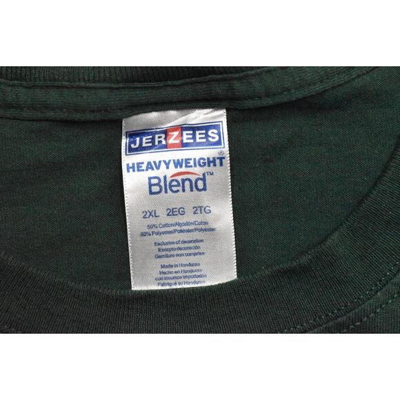 Jerzees Men's 2XL Green Cotton Blend T-Shirt Preowned 2000's Marines Shirt - Picture 8 of 8